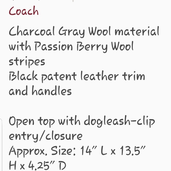 Coach RARE wool bag - Picture 4 of 4